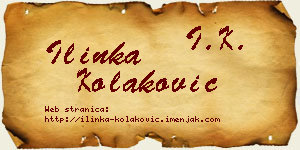 Ilinka Kolaković vizit kartica